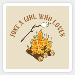 Just A Girl Who Loves Camping Campfires and Smores Sticker